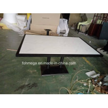 6 Seater White Artificail Marble Restaurant Dining Table Foh-Bmt1